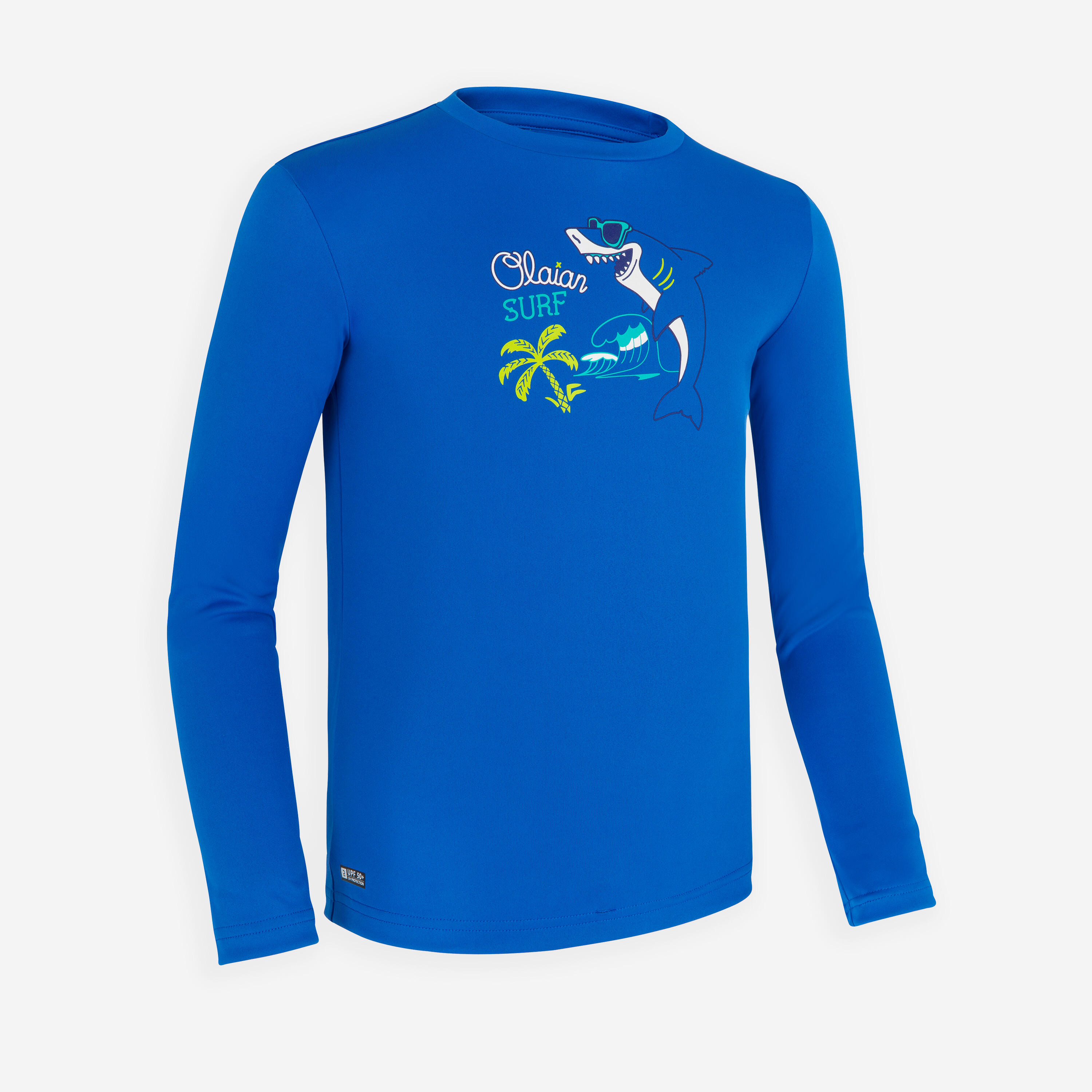 Koszulka UV surfingowa dla dzieci Decathlon Shark 100 długi rękaw