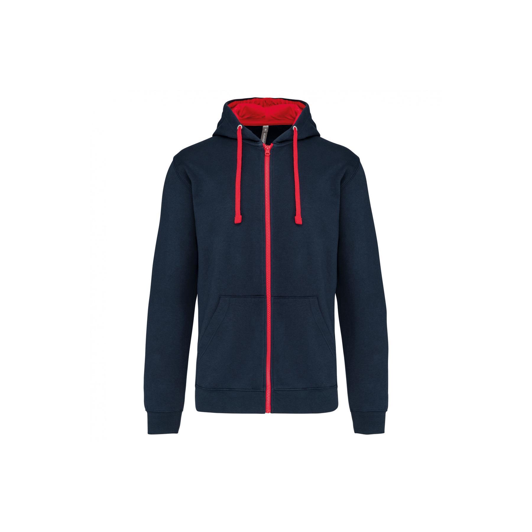 Bluza z kapturem z kontrastowym zamkiem błyskawicznym Kariban