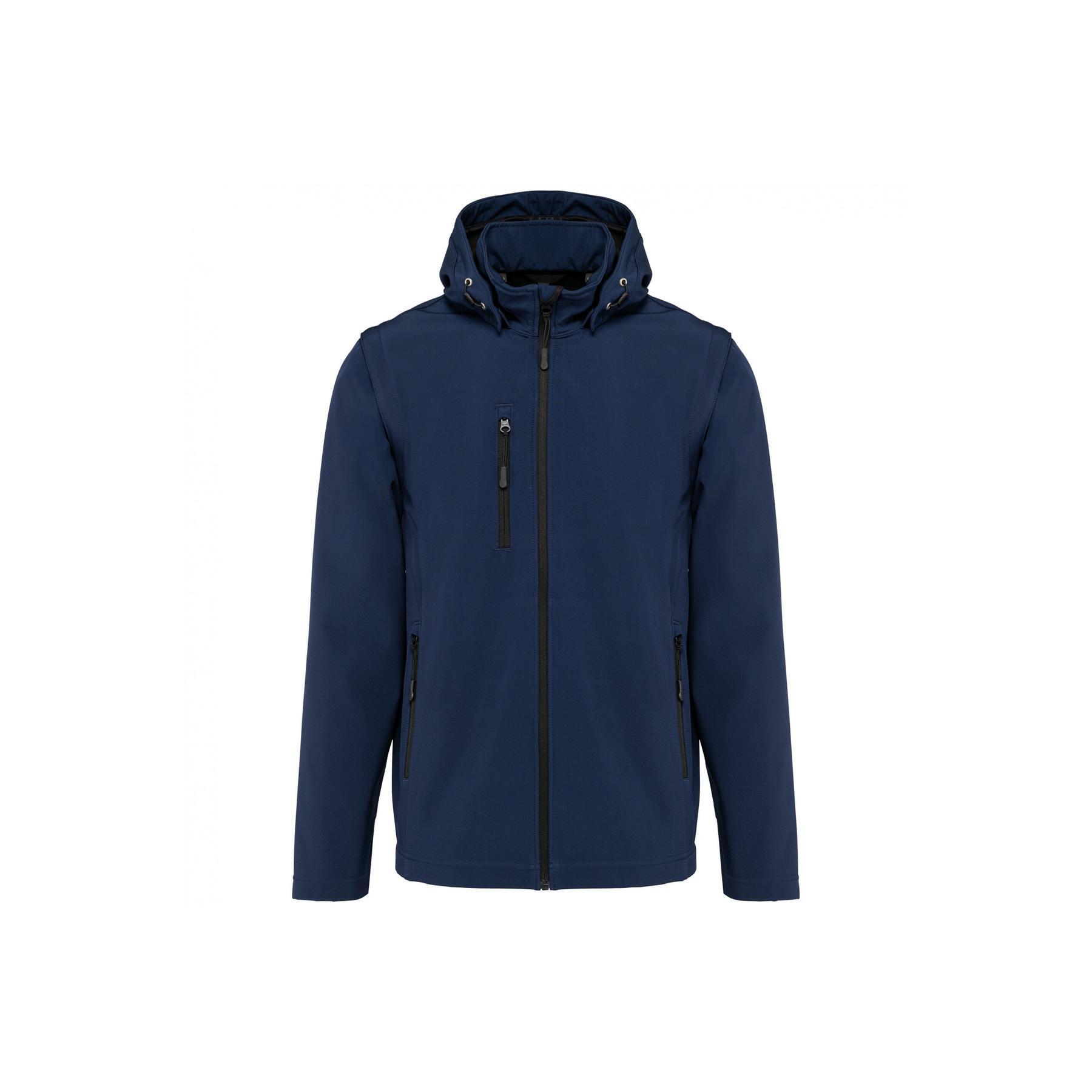 Kurtka 3-warstwowa z kapturem i odpinanymi rękawami Kariban Softshell