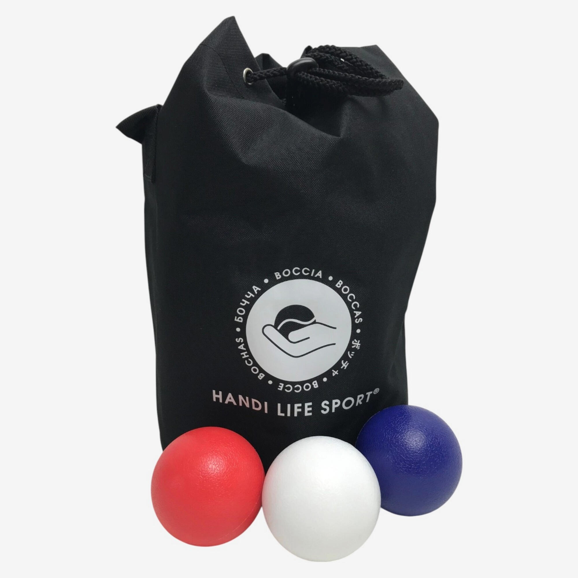Zestaw do gry w boccię handisport outdoor 12 bili niebieskich i czerwonych
