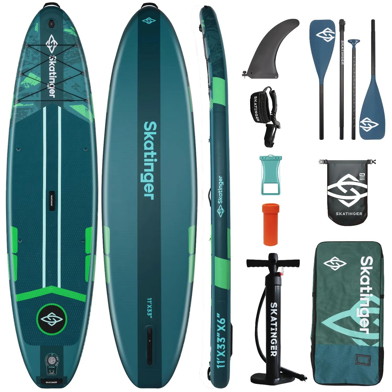 Deska SUP SKATINGER Ice Age Green 335x84x15 cm (11') touring