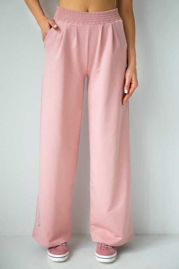Spodnie dresowe damskie szerokie 2skin I love pilates pink