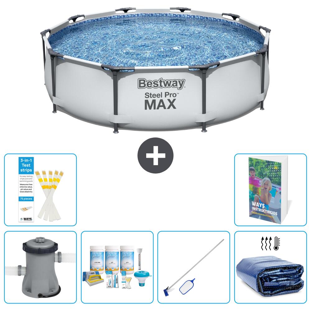 BESTWAY Basen Steel Pro MAX Okrągły - 305x76 cm - 7-częściowy S267