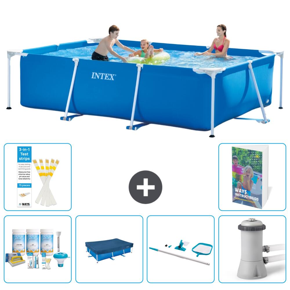 INTEX Basen ze stelażem Prostokątny - 300x200x75 cm - 7-częściowy S162