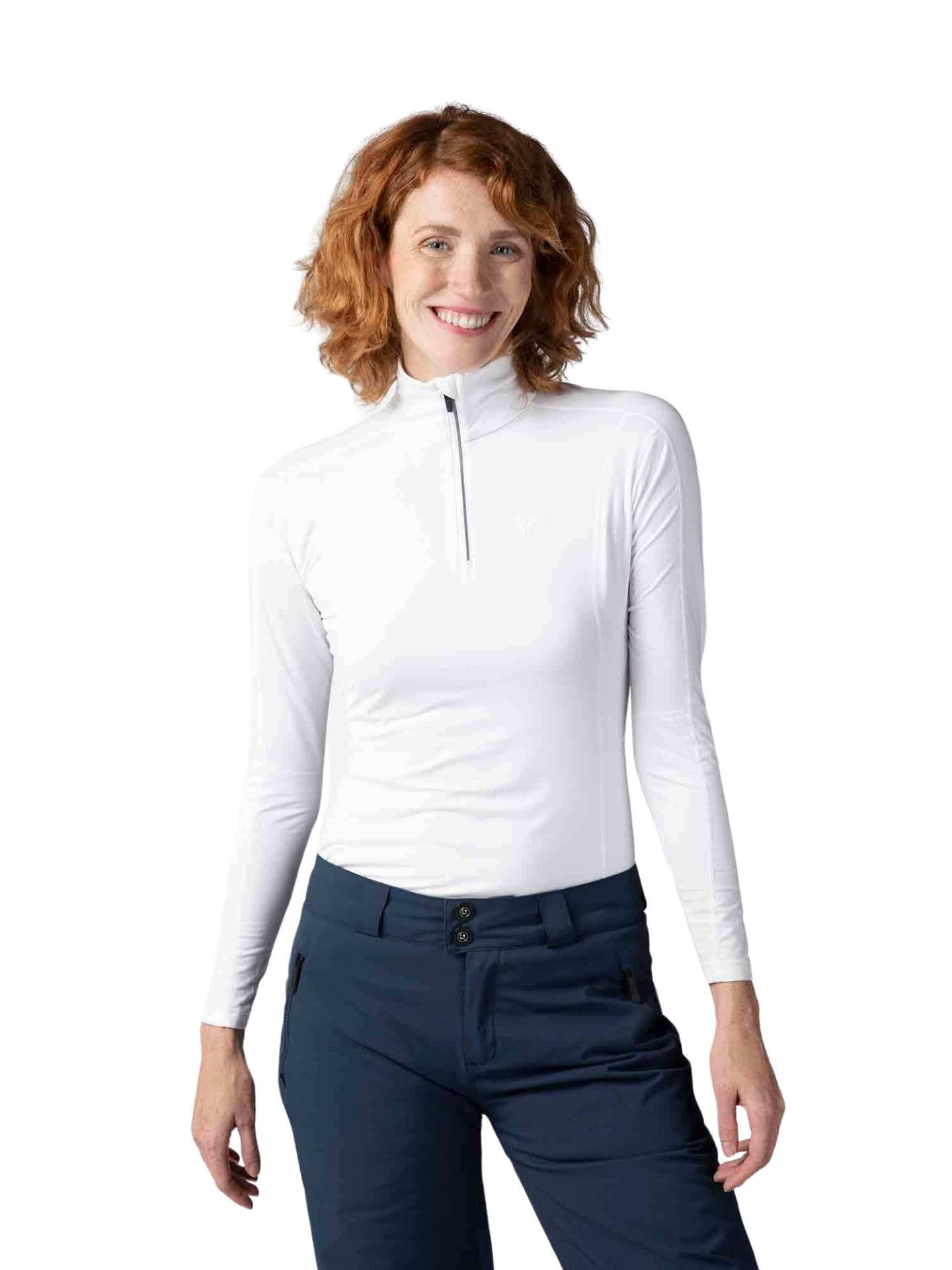 Koszulka termoaktywna Rossignol W Classique 1/2 Zip biała