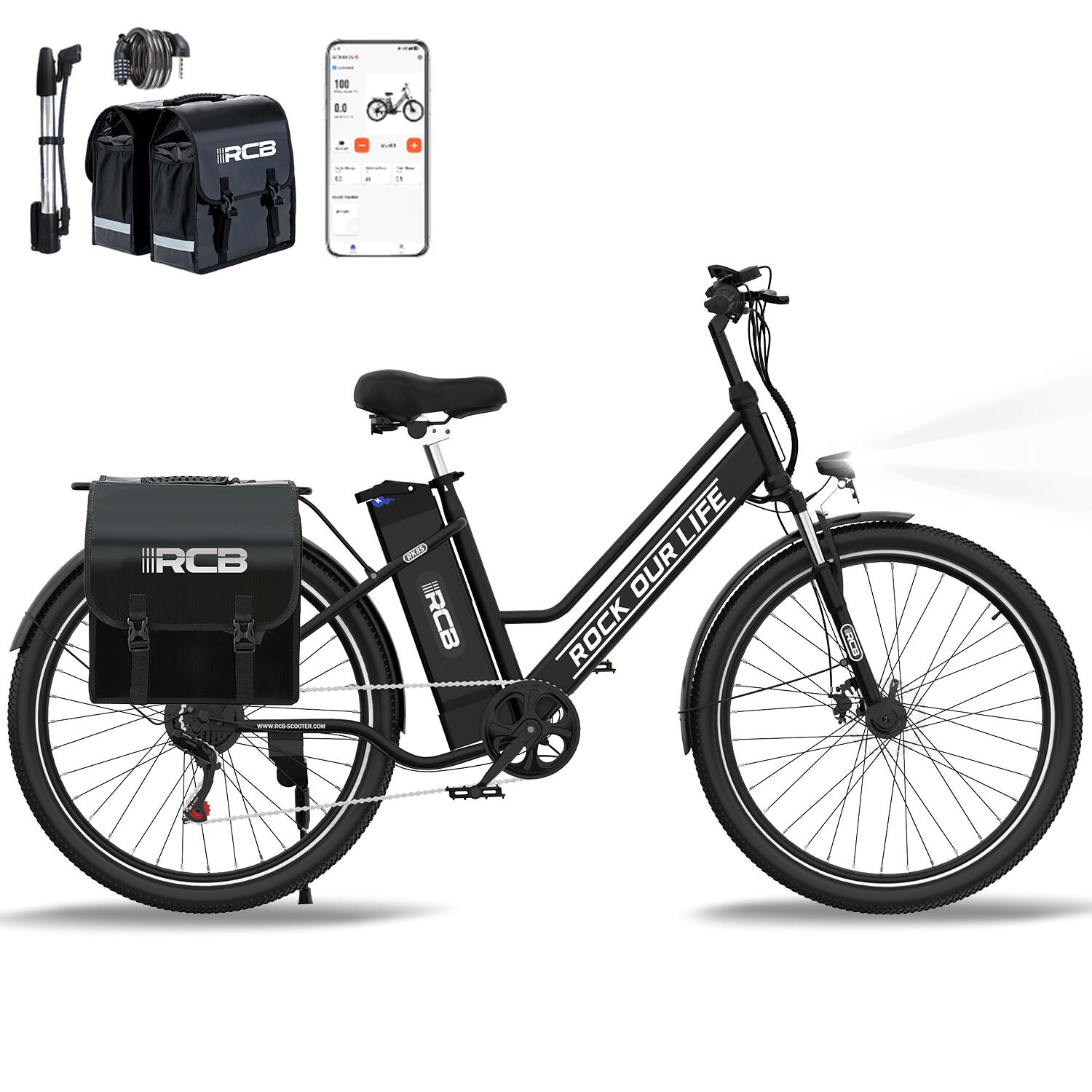 Rower elektryczny dla dorosłych 26'' E-Bike, 35-90 km, RCB - RK8S