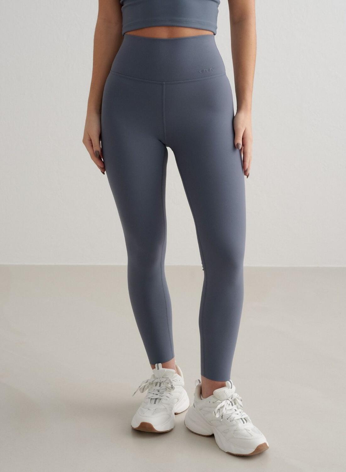 Damskie legginsy z wysokim stanem, squat proof, dla niskich Sense granatowe