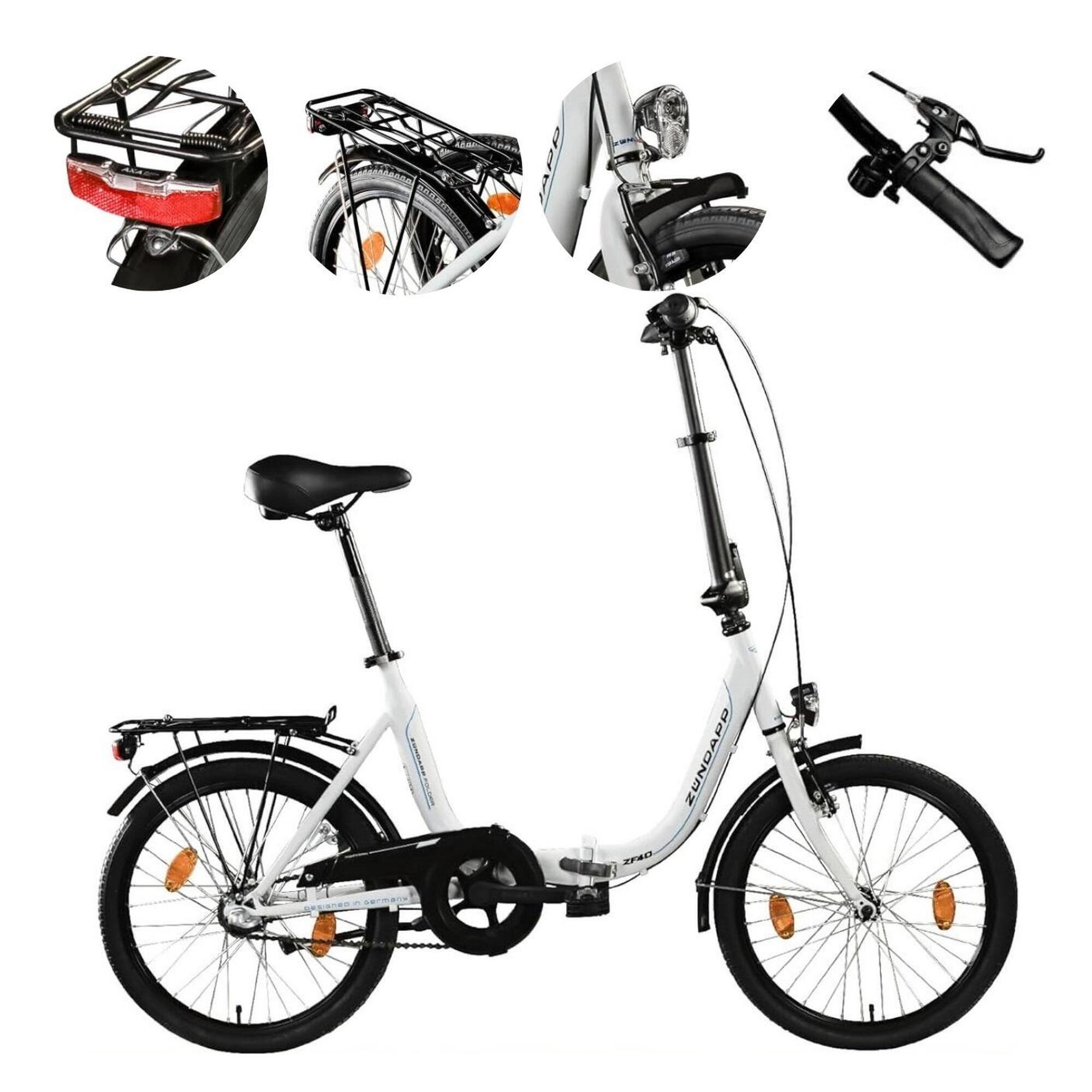 Rower Składany Miejski 20 V-brake Torpedo Nexus Bagażnik Światła Dzwonek