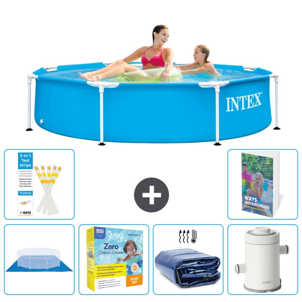 INTEX Basen ze stelażem Okrągły - 244x51 cm - 7-częściowy S71