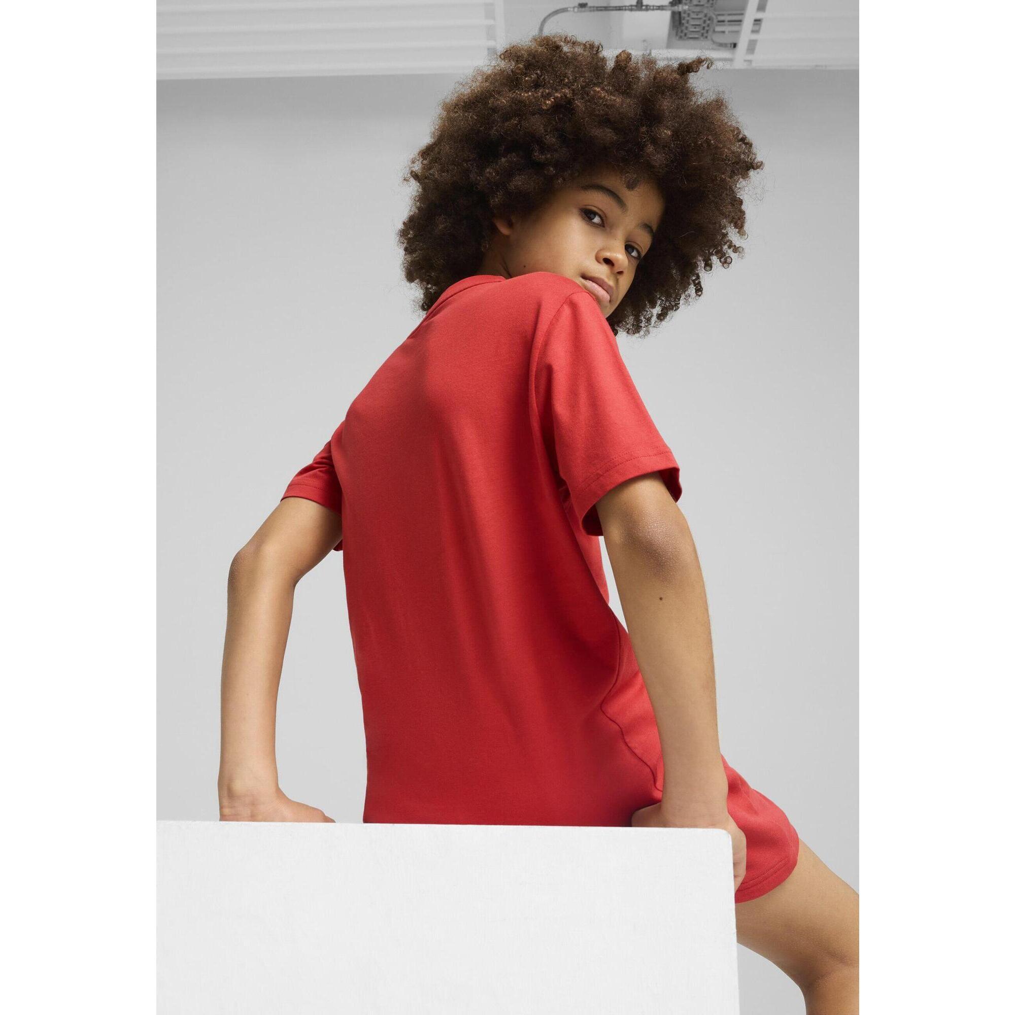 Młodzieżowa koszulka Essentials Colour z logo No.1 PUMA Red Fire