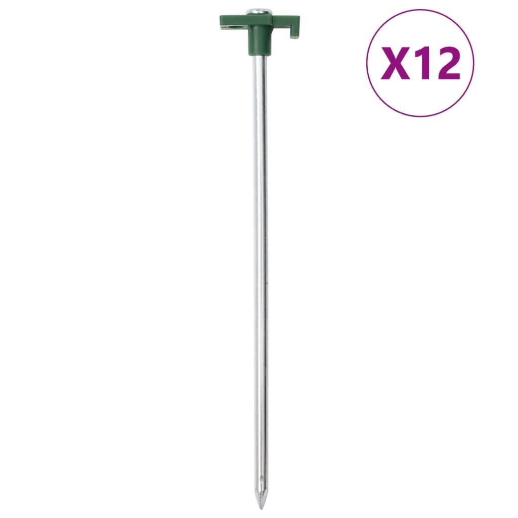 VidaXL Kołki namiotowe 12 szt. 7 mm x 25 cm stal ocynkowana