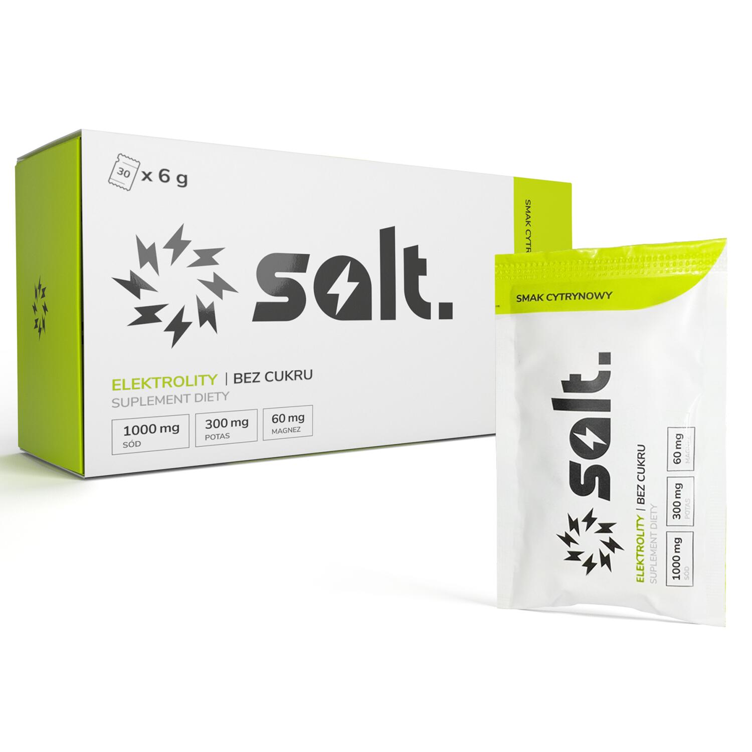 Elektrolity Bez Cukru salt. Cytrynowe Magnez Potas Sód Keto 30 Saszetek