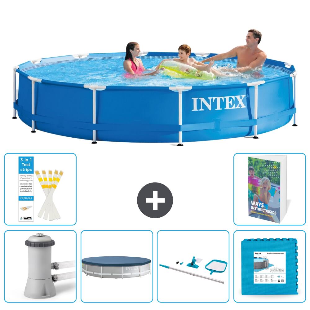 INTEX Basen ze stelażem Okrągły - 366x76 cm - 7-częściowy S191