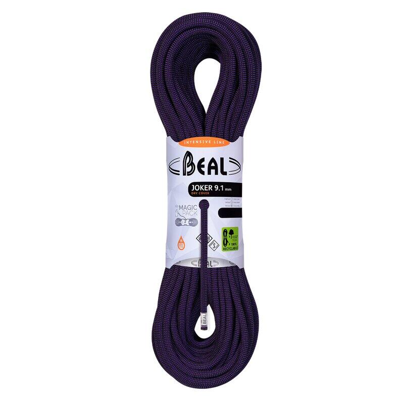 Lina dynamiczna Beal Joker 9,1 mm 60 m Unicore Dry Cover - purple