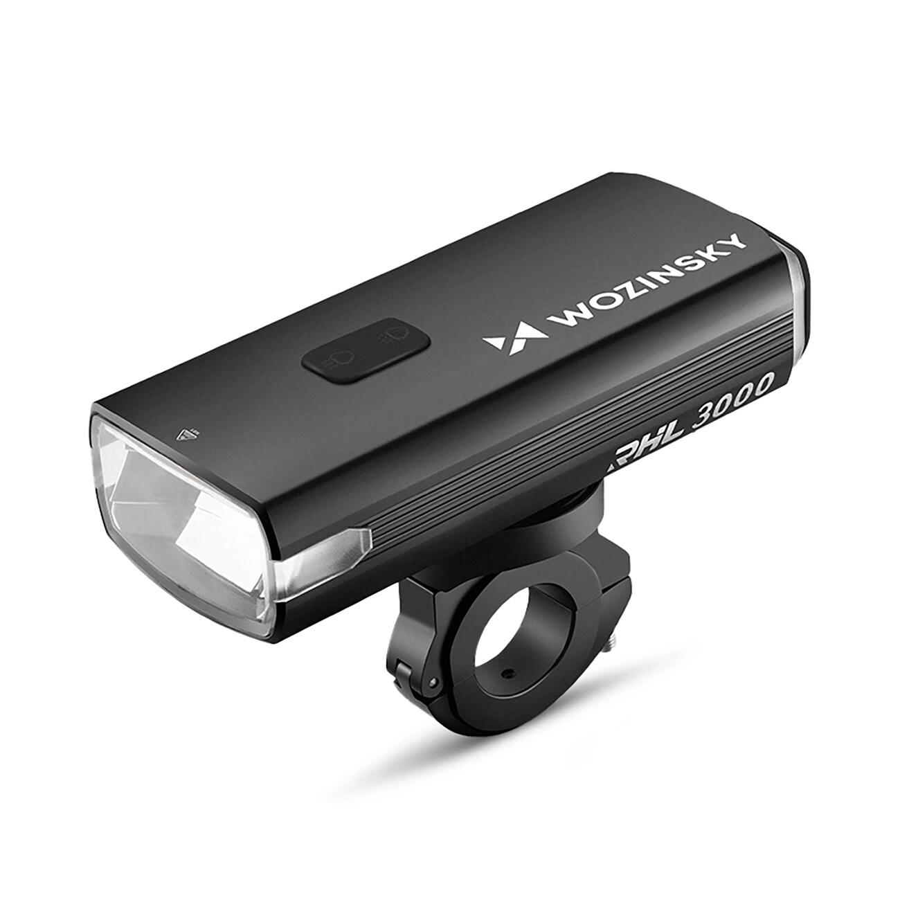 Lampka Rowerowa Przednia Wozinsky 3000 lm Czarna