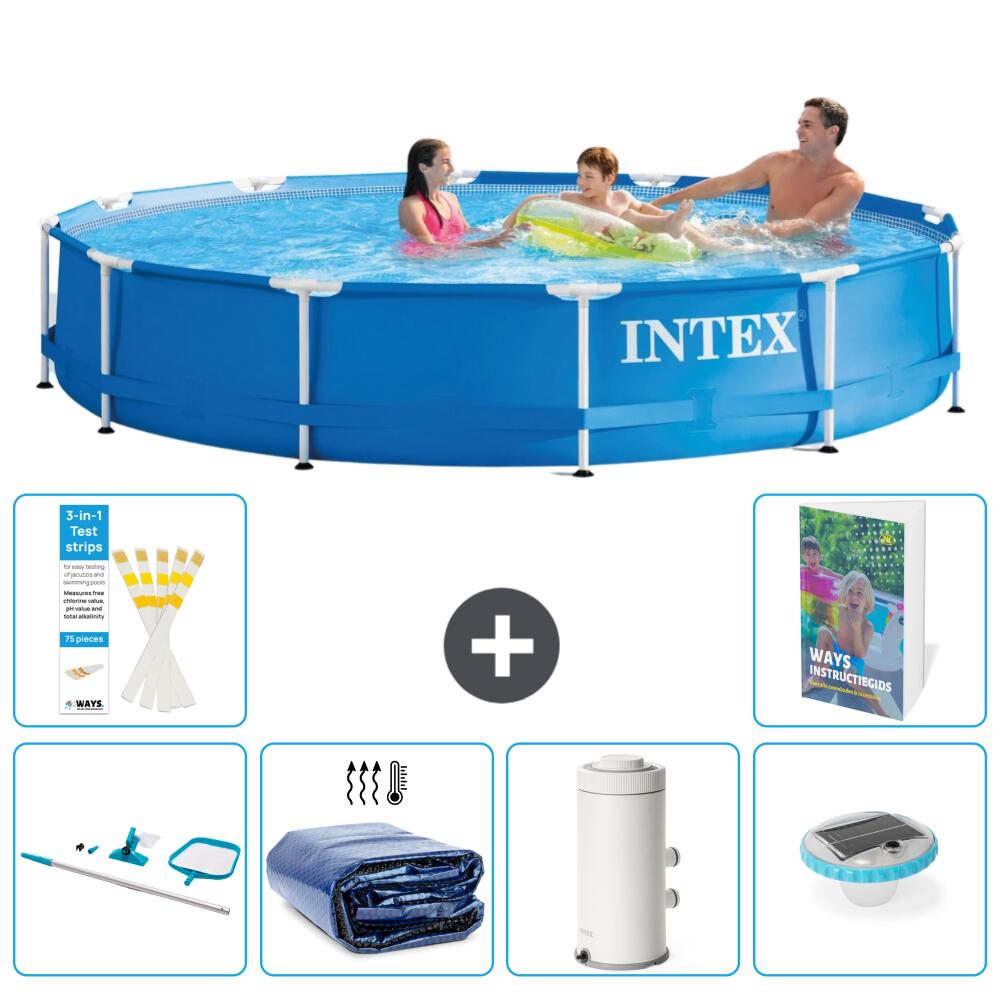 INTEX Basen ze stelażem Okrągły - 366x76 cm - 7-częściowy S131