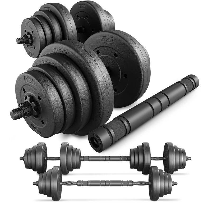 Zestaw hantli regulowanych do ćwiczeń Trex Sport 2×20kg z przedłużanym gryfem