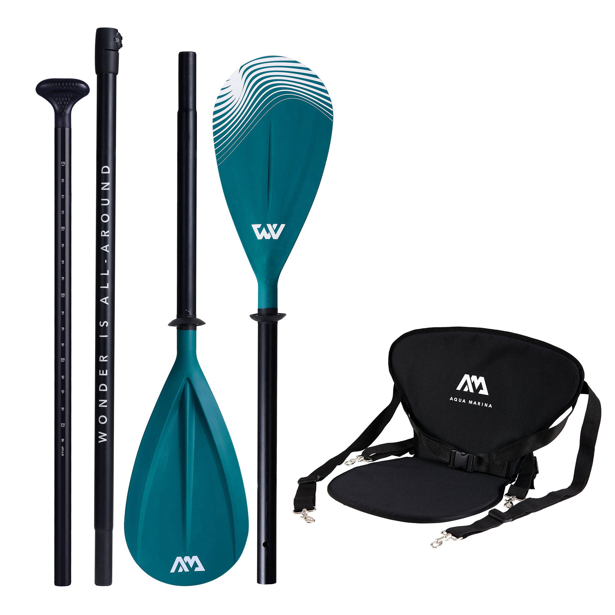 Wiosło SUP 2w1 Dual-Tech Zielone Aqua Marina + Siedzisko kajakowe Aqua Marina
