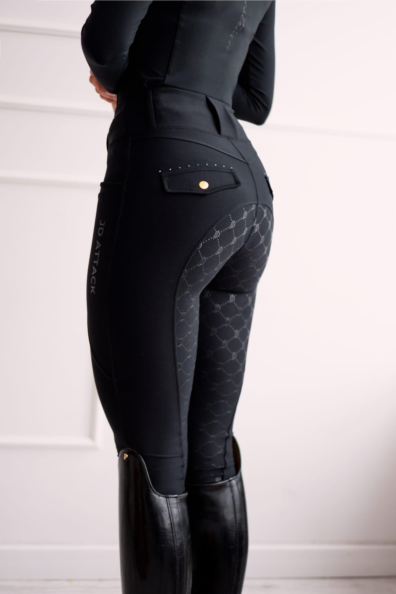 Legginsy jeździeckie JD ATTACK Vanessa kolor czarny