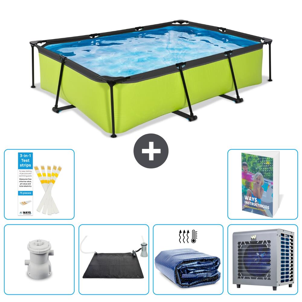 EXIT TOYS Basen Prostokątny - 300x200x65 cm - 7-częściowy S216