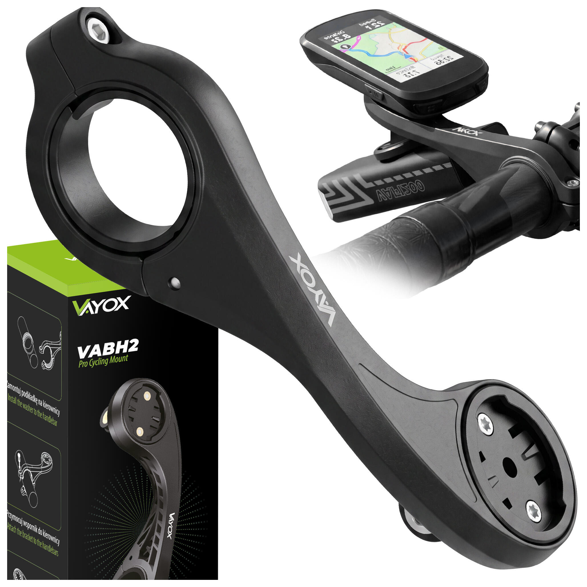 Uchwyt Vayox do licznika rowerowego, nawigacji lampki Vayox / Garmin / Wahoo