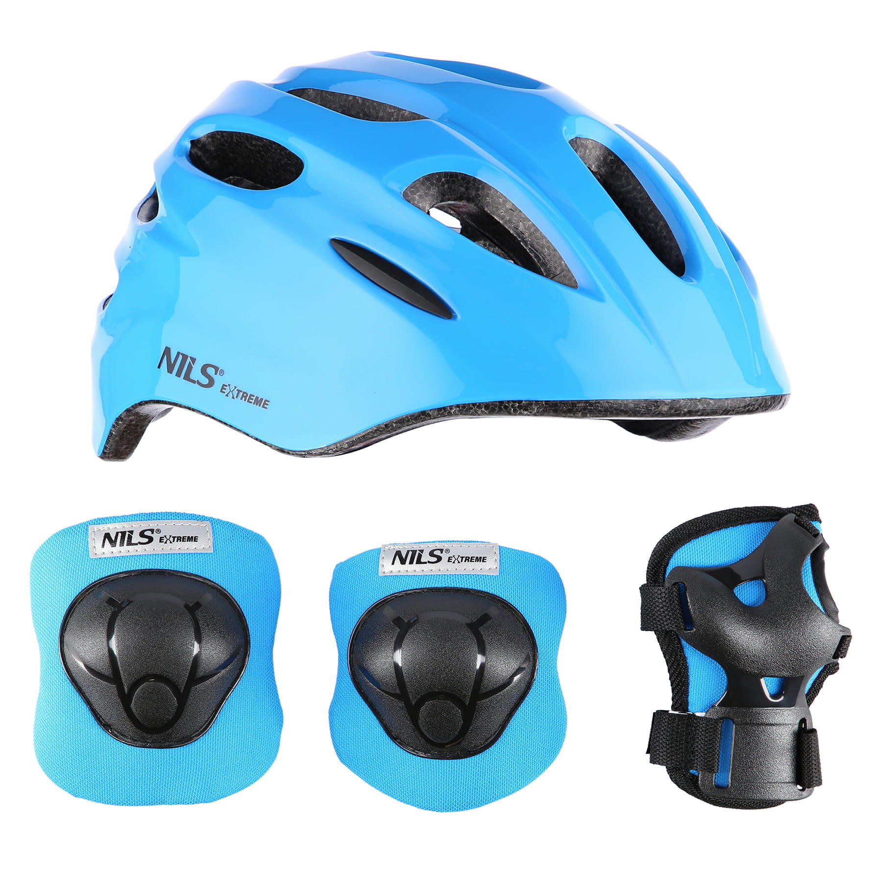 Zestaw kask na rolki, hulajnogę z ochraniaczami Nils Extreme MTW01+H210