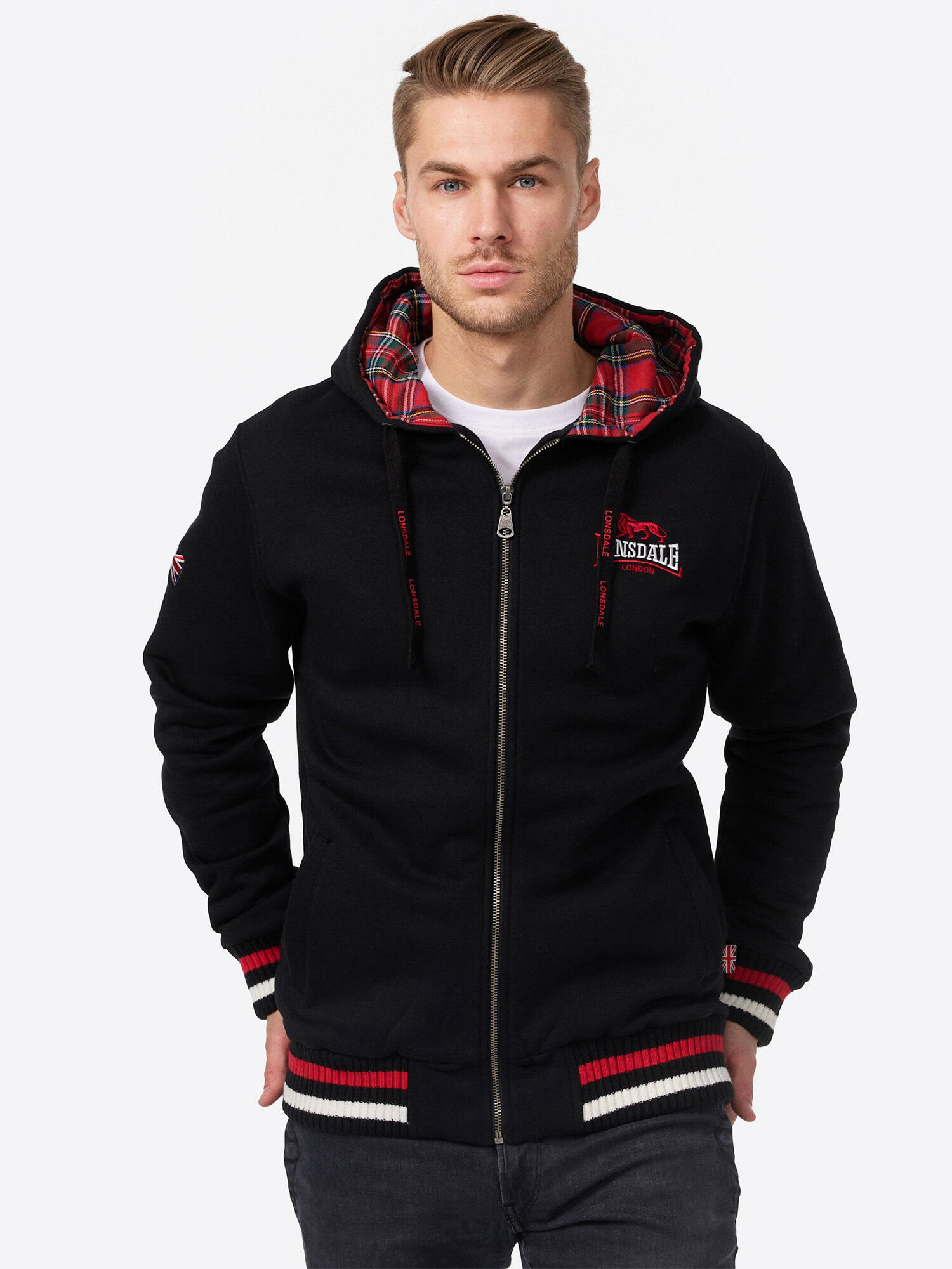Bluza z kapturem i zamkiem błyskawicznym Lonsdale Lancaster