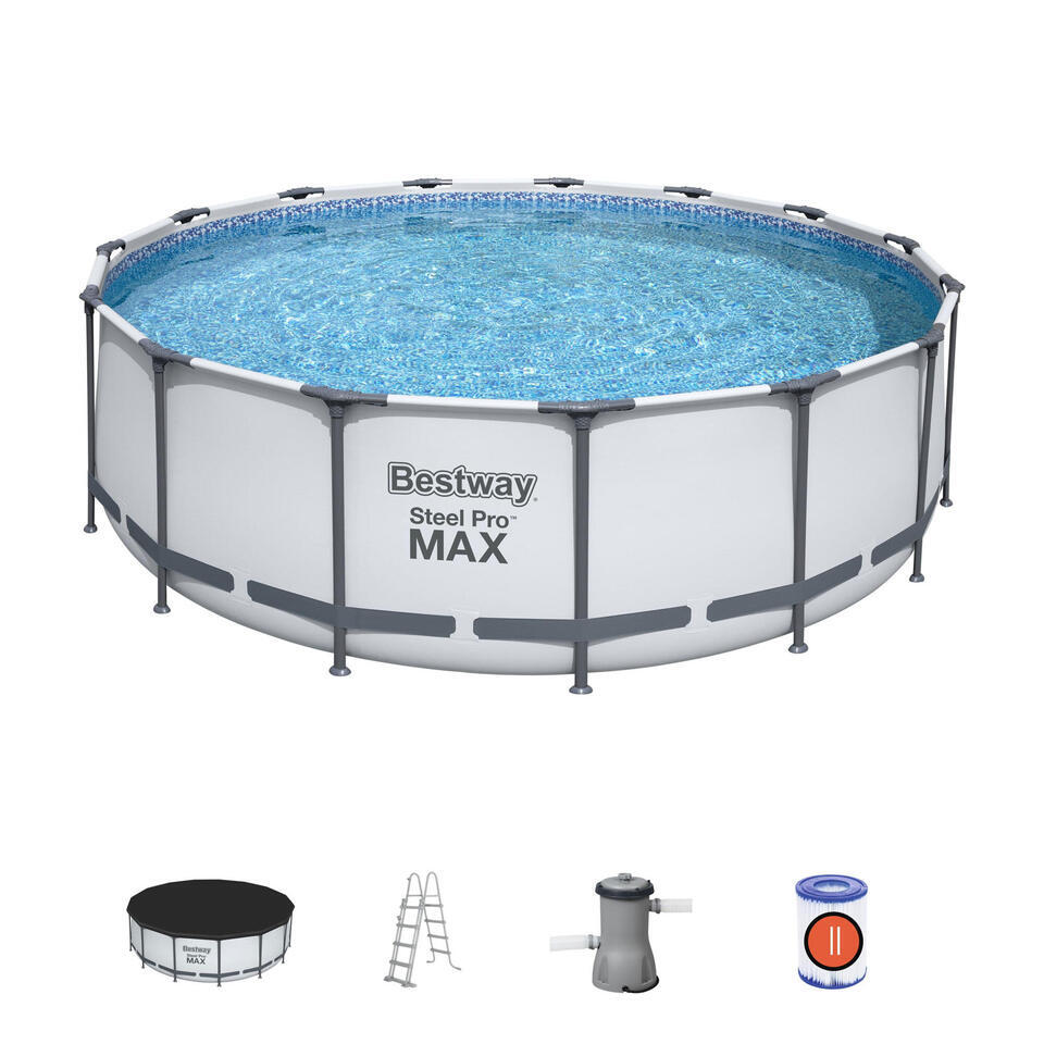 Basen stelażowy ogrodowy Bestway okrągły rodzinny 457x122 cm zestaw 11w1