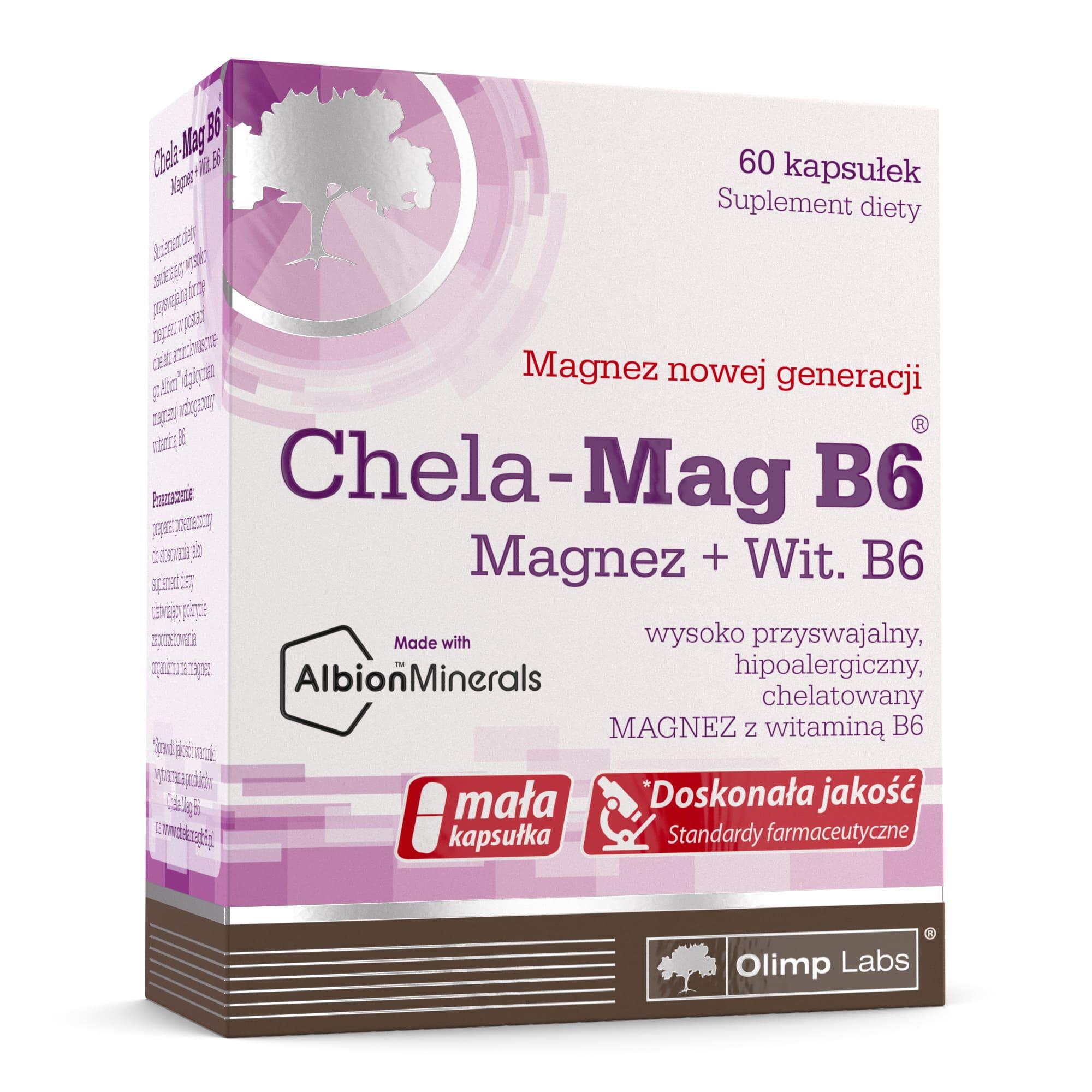 Фото - Вітаміни й мінерали Olimp Magnez  Chela-Mag B6 - 60 Kapsułek 