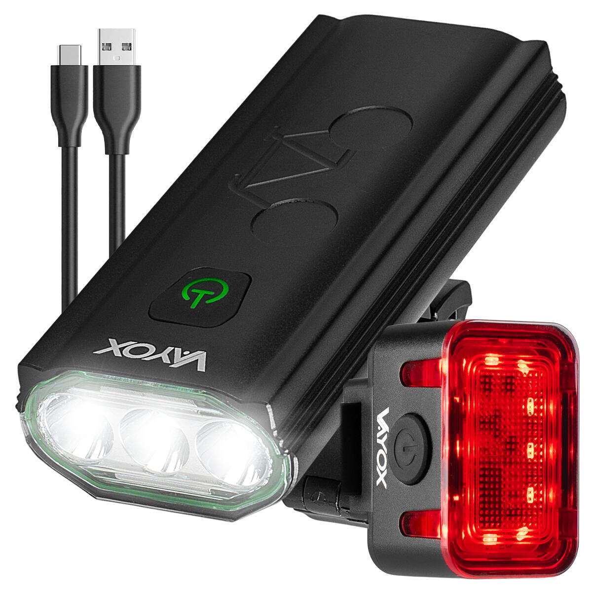 Zestaw lampek rowerowych VAYOX VA0112 + VA0152 przednia i tylna USB-C