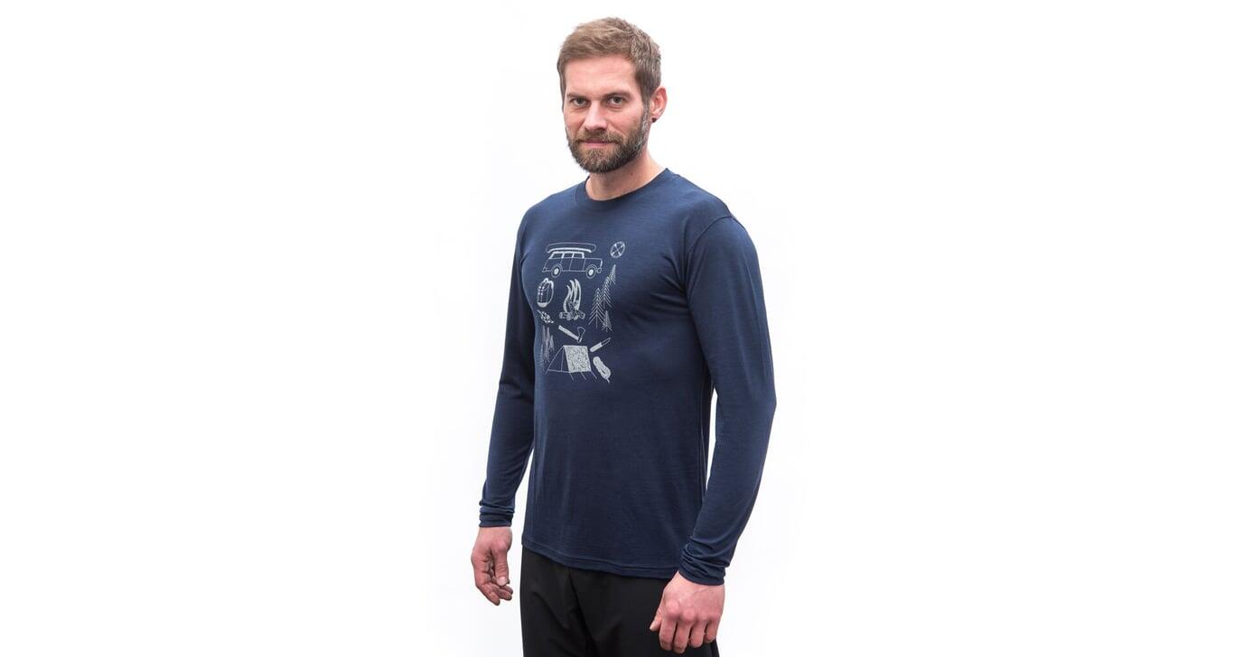 SENSOR Koszulka męska Merino Active Outside Tee LS Men deep blue-M