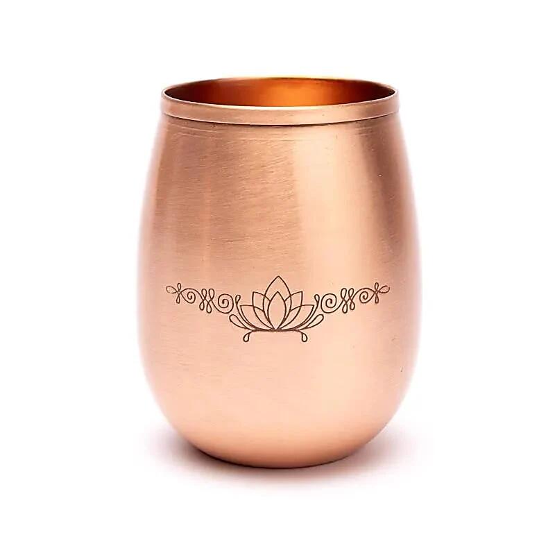Miedziany kubek na wodę 350 ml - Lotus