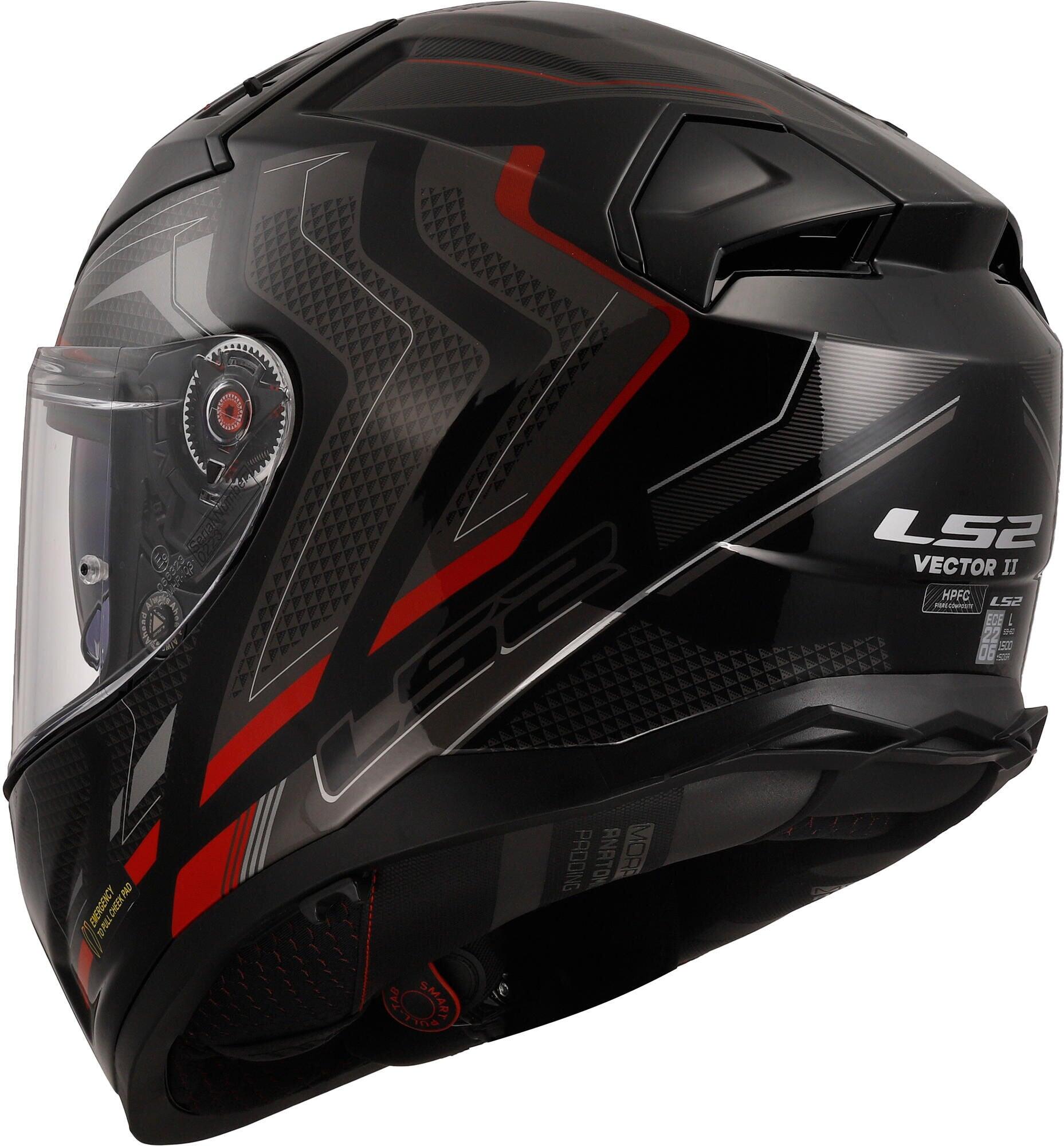 Kask integralny LS2 FF811 Vector II Alizer XL czarny/czerwony