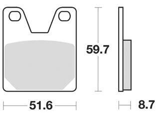 Klocki hamulcowe TRW MCB 702 organiczne do tarczy 51,6×59,7×8,7 mm