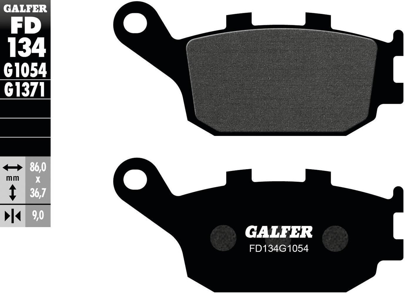 GALFER FD134 klocki hamulcowe 86×36,7×9 mm