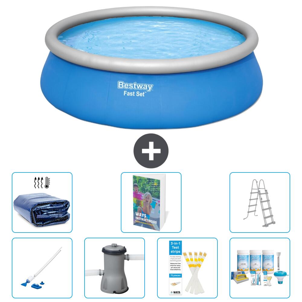 BESTWAY Basen Fast Set Okrągły - 457x122 cm - 8-częściowy S484