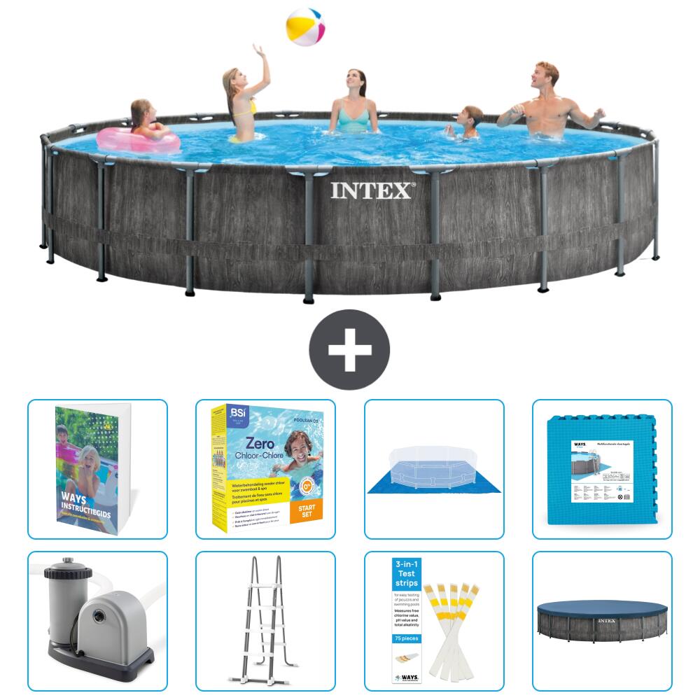 INTEX Basen Prism Frame Okrągły - 549x122 cm - 9-częściowy S566