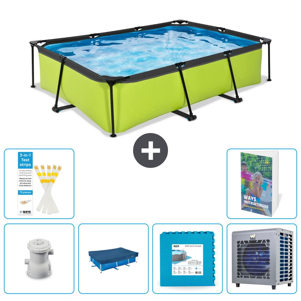 EXIT TOYS Basen Prostokątny - 300x200x65 cm - 7-częściowy S253