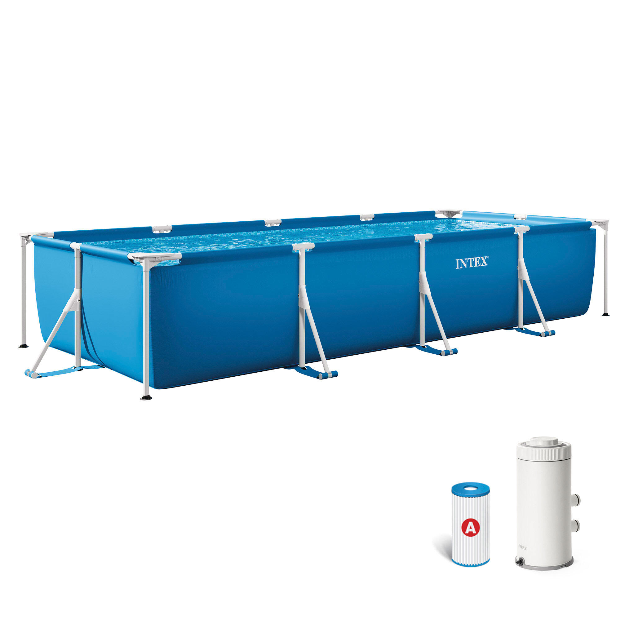Basen stelażowy do ogrodu Intex 450 x 220 x 84 cm zestaw 9w1