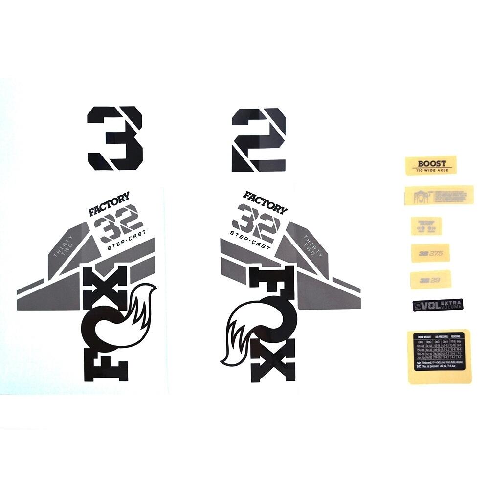 Zestaw naklejek transferowych Fox 2021, 32 SC, F-S, Logo, Fork