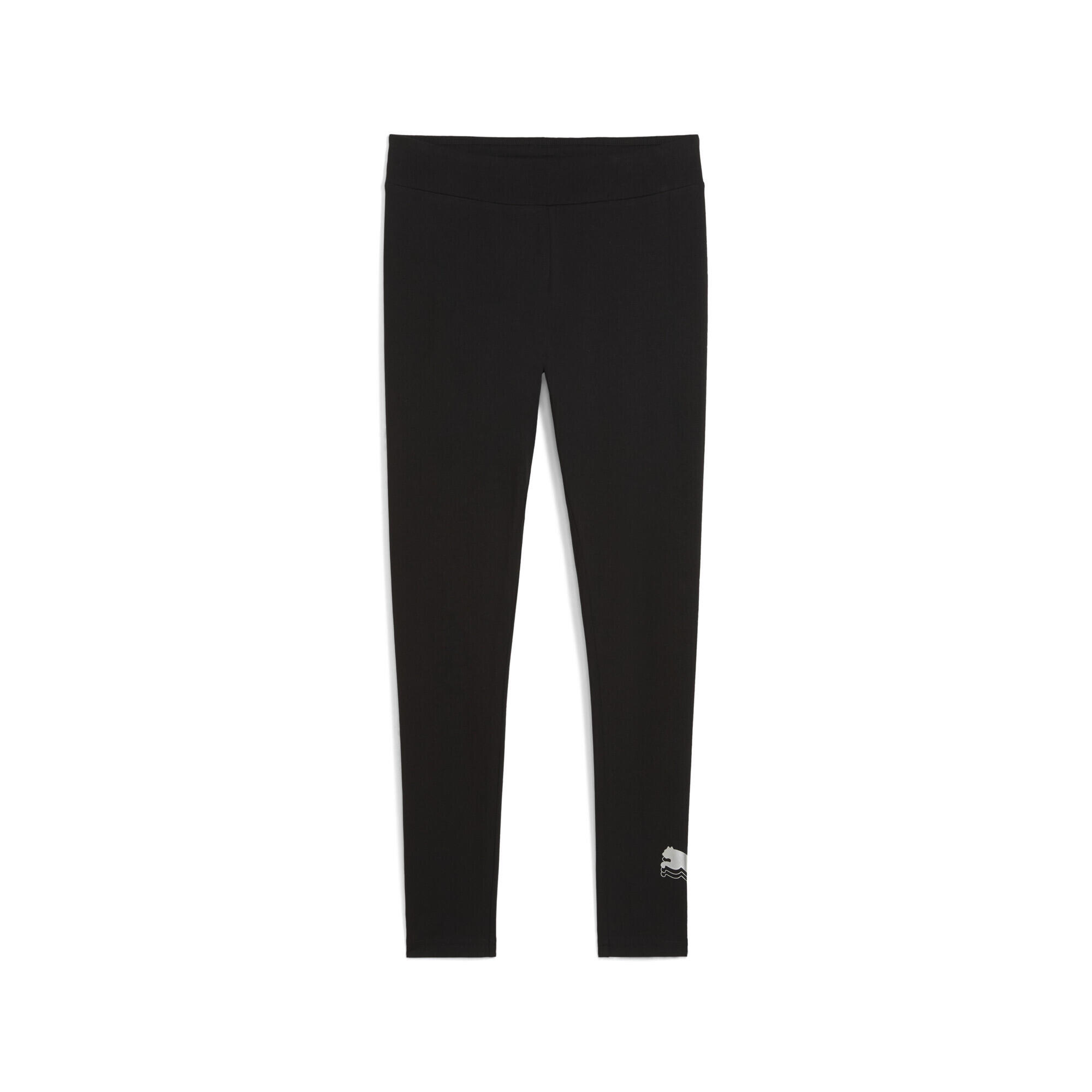 Damskie legginsy ESS METALLIC PUMA Black Metallic Silver