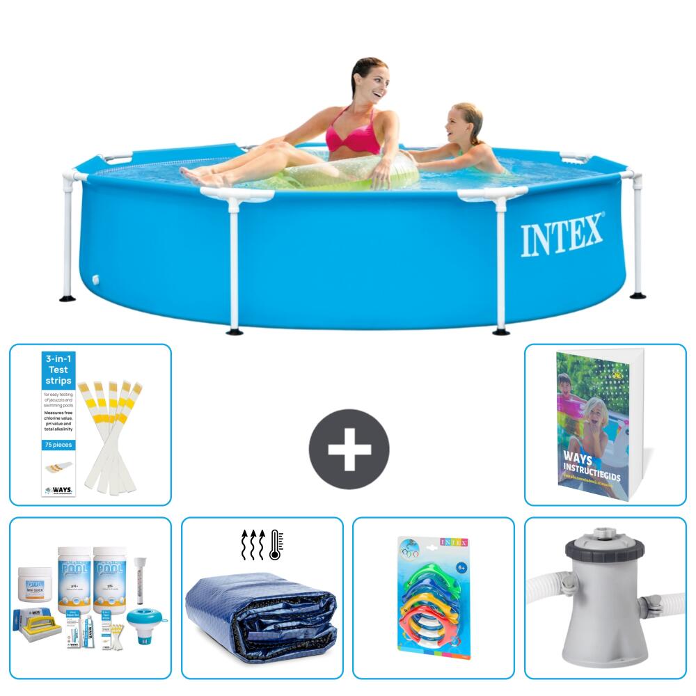 INTEX Basen ze stelażem Okrągły - 244x51 cm - 7-częściowy S108