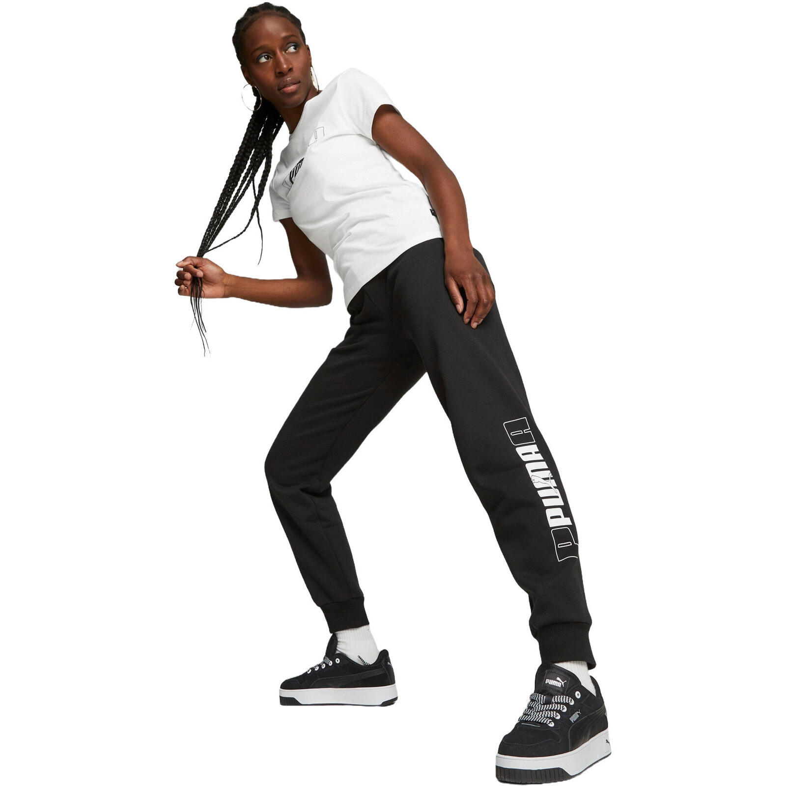 Spodnie damskie Puma Logo Printed Elastic Waist Active Joggers