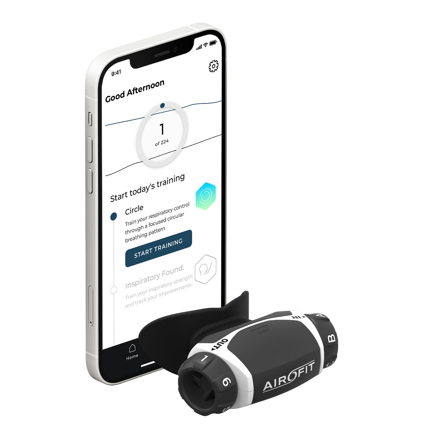 Airofit Active™ biały - Trenażer Oddechowy i Aplikacja