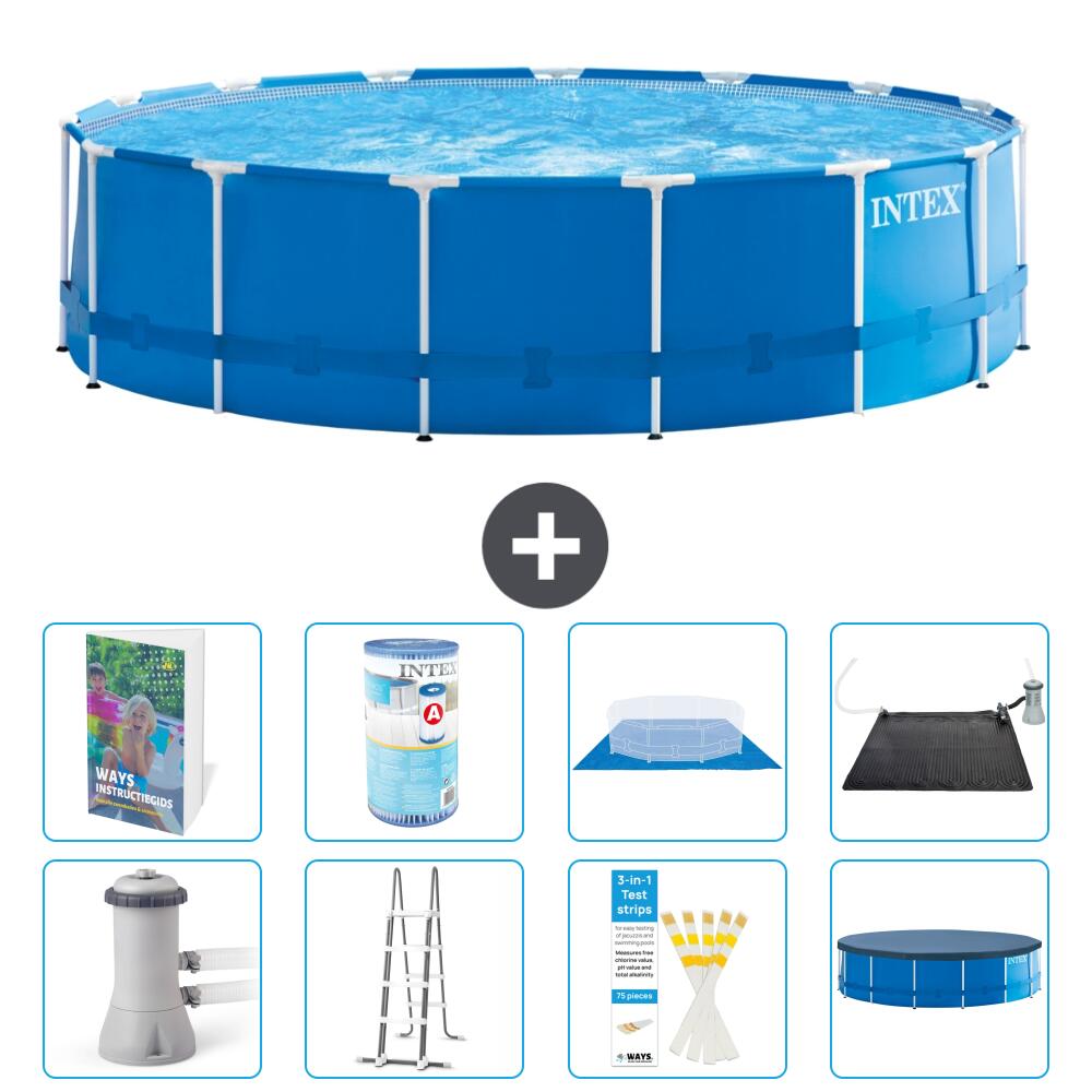 INTEX Basen ze stelażem Okrągły - 457x122 cm - 9-częściowy S619
