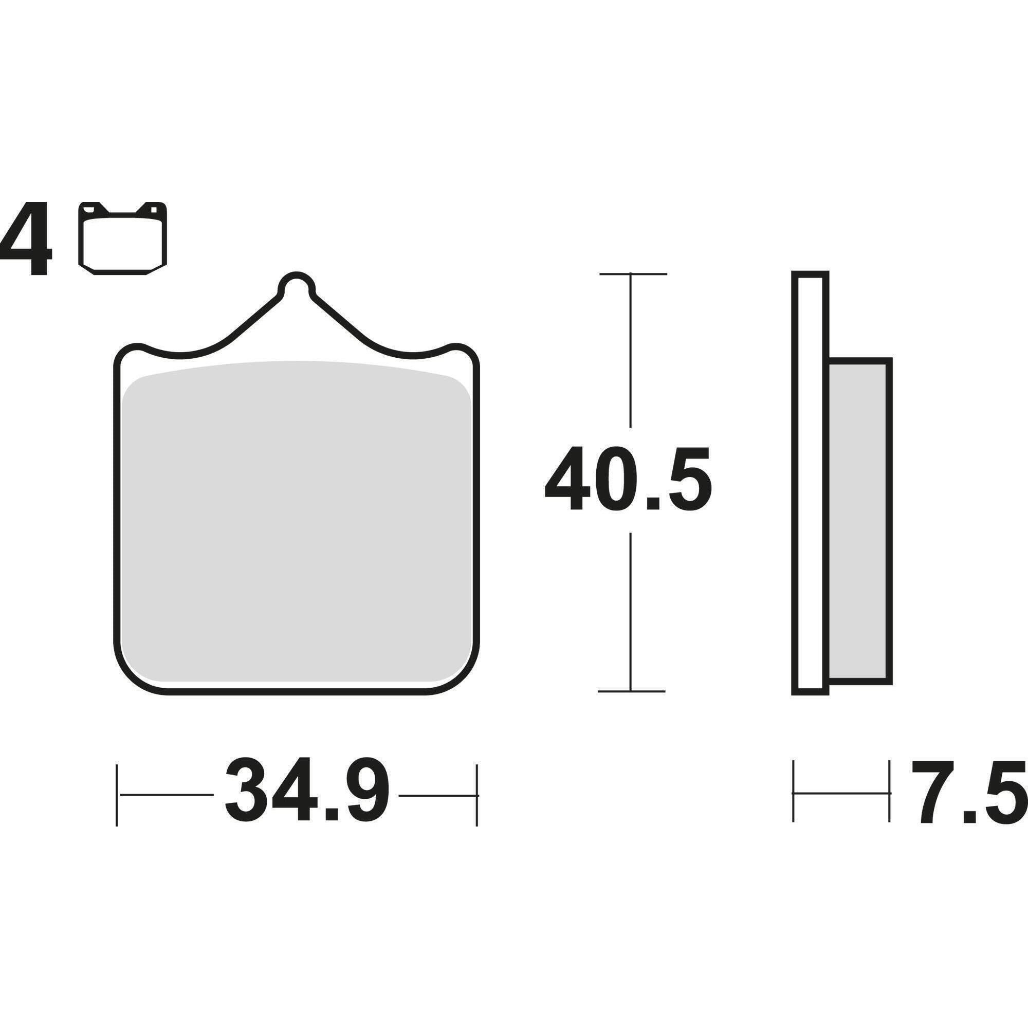 TRW MCB 721 klocki hamulcowe spiekane do tarcz 34.9x40.5x7.5 mm
