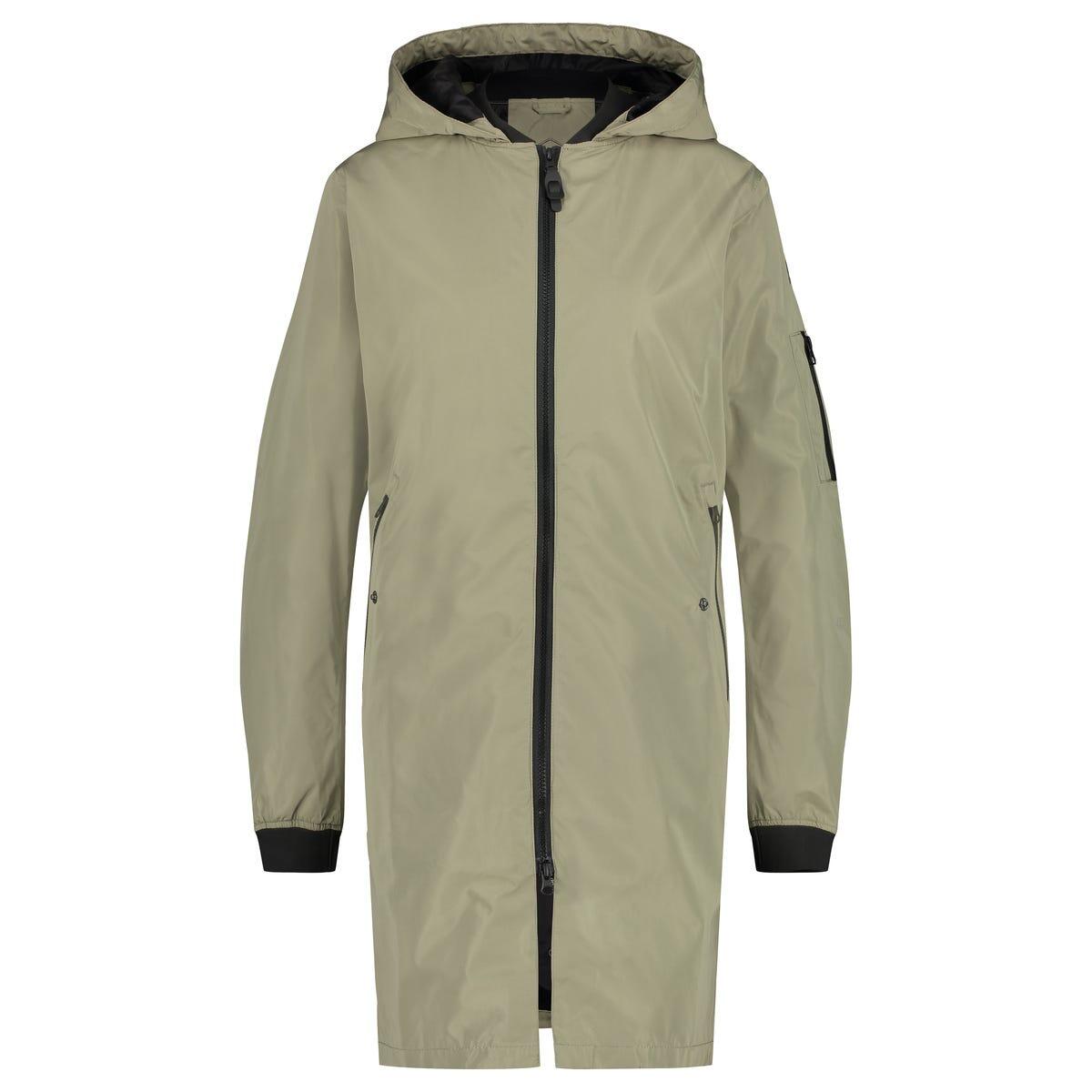 Long Bomber Rain Jacket Women Green Pistachio