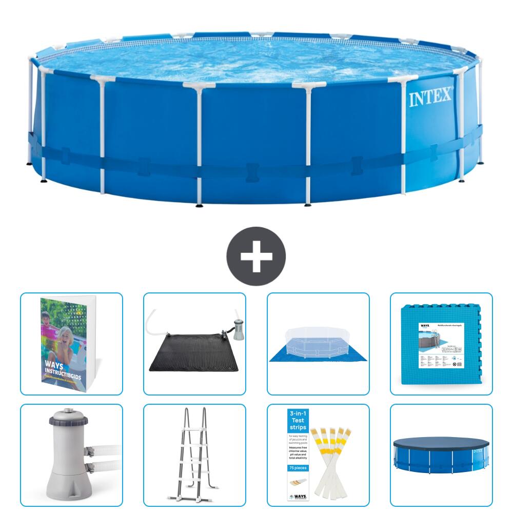 INTEX Basen ze stelażem Okrągły - 457x122 cm - 9-częściowy S621