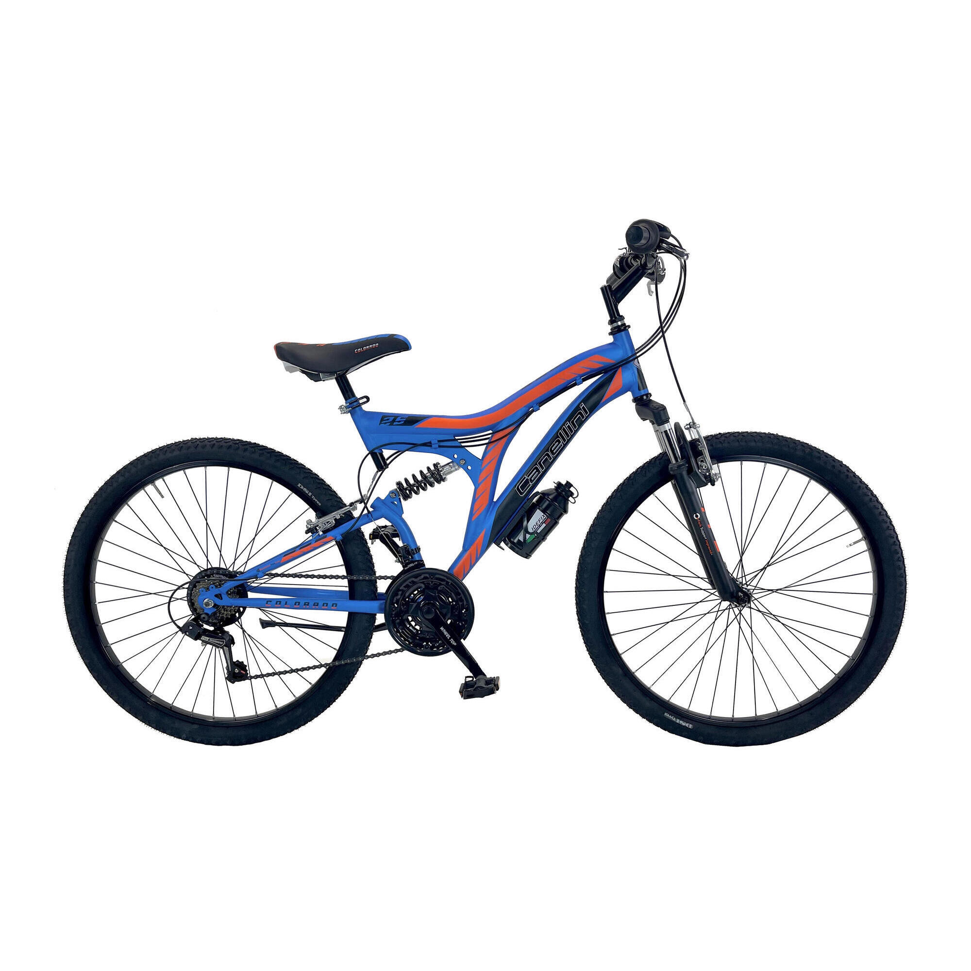 Rower Dziecięcy MTB Canellini COLORADO 26 z pełnym zawieszeniem - Nieb./Pom.