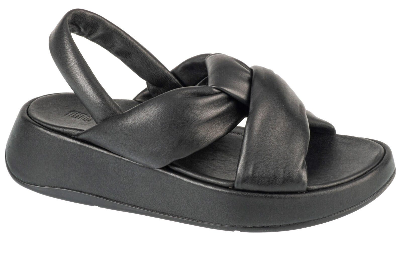 Sandales FitFlop F-Mode Knot en Cuir Souple, Bride en B et Plateforme Plate